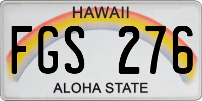 HI license plate FGS276