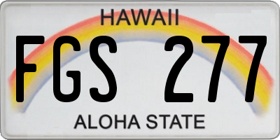 HI license plate FGS277