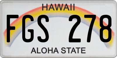 HI license plate FGS278