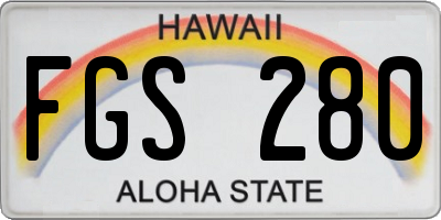 HI license plate FGS280