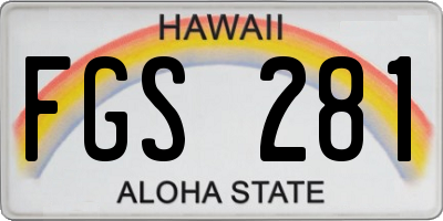 HI license plate FGS281