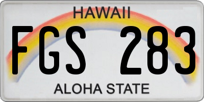 HI license plate FGS283