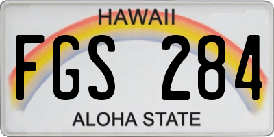 HI license plate FGS284
