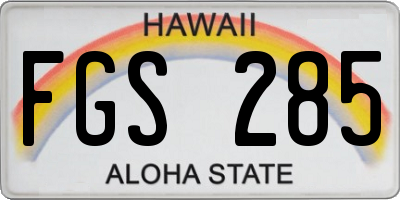 HI license plate FGS285