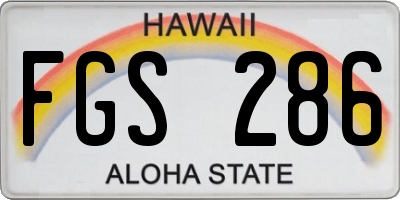 HI license plate FGS286