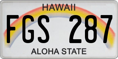 HI license plate FGS287