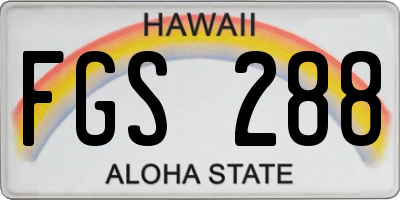HI license plate FGS288