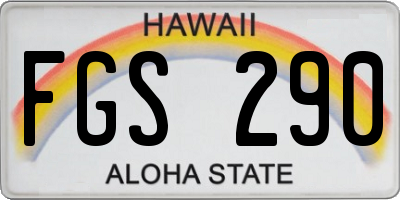 HI license plate FGS290