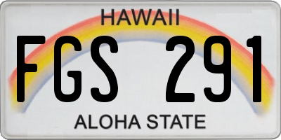 HI license plate FGS291