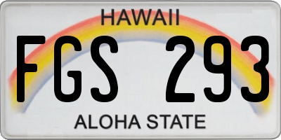 HI license plate FGS293