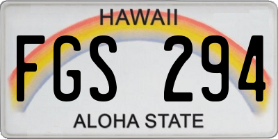 HI license plate FGS294