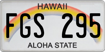 HI license plate FGS295
