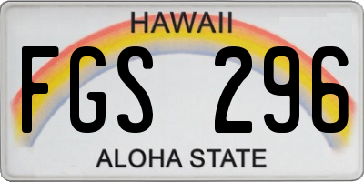 HI license plate FGS296