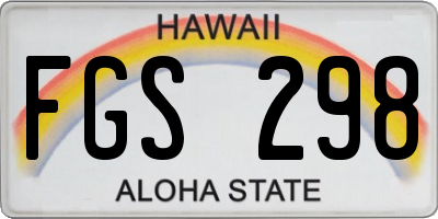 HI license plate FGS298