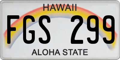 HI license plate FGS299