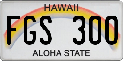 HI license plate FGS300