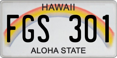 HI license plate FGS301