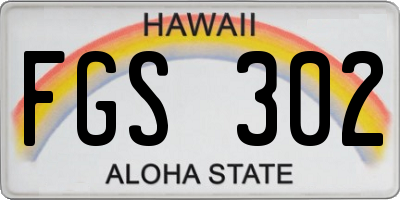 HI license plate FGS302