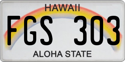 HI license plate FGS303