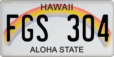 HI license plate FGS304