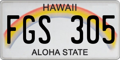 HI license plate FGS305