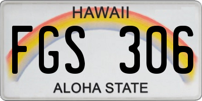 HI license plate FGS306