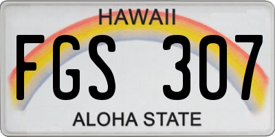 HI license plate FGS307