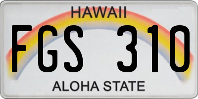 HI license plate FGS310