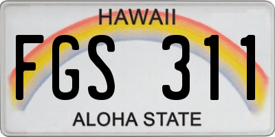 HI license plate FGS311