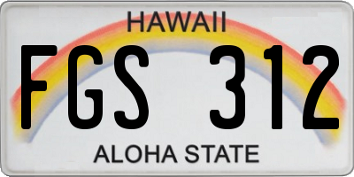 HI license plate FGS312