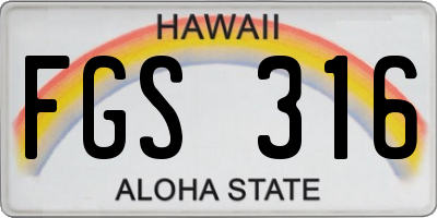 HI license plate FGS316