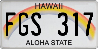 HI license plate FGS317