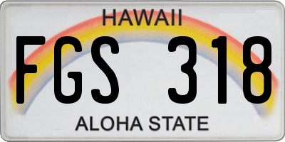 HI license plate FGS318