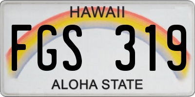 HI license plate FGS319