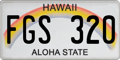 HI license plate FGS320