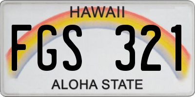 HI license plate FGS321