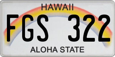 HI license plate FGS322