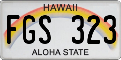 HI license plate FGS323
