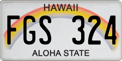 HI license plate FGS324