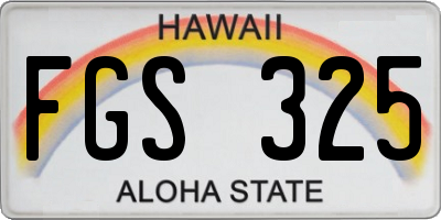 HI license plate FGS325