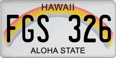HI license plate FGS326