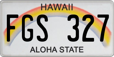 HI license plate FGS327