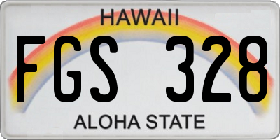 HI license plate FGS328