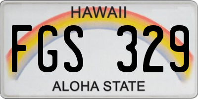 HI license plate FGS329