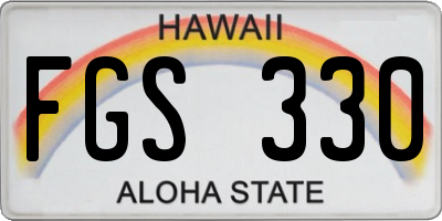 HI license plate FGS330