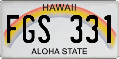HI license plate FGS331
