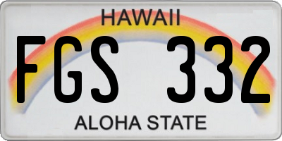 HI license plate FGS332