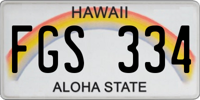 HI license plate FGS334
