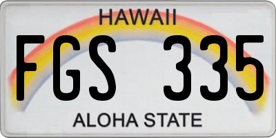 HI license plate FGS335