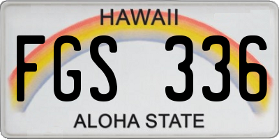 HI license plate FGS336